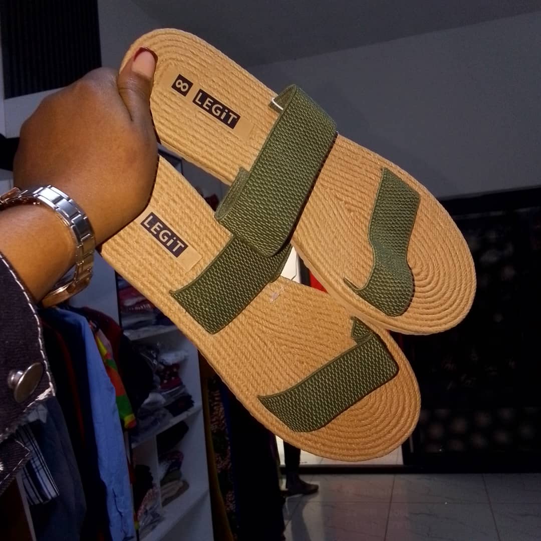 Legit Green Strap Slide Sandals