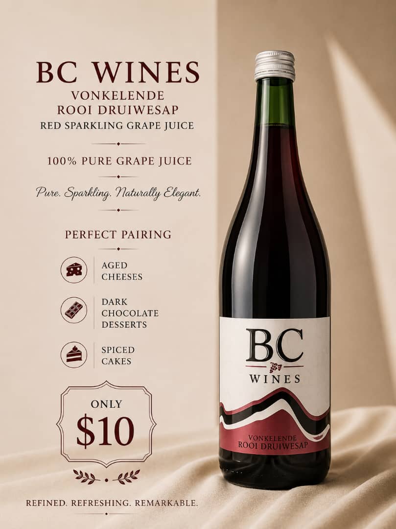 BC Wines Vonkelende Rooi Druiwesap