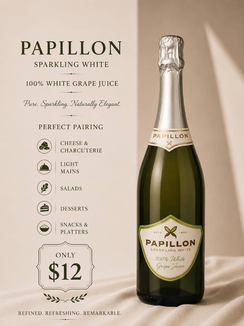 Papillon Sparkling White (100% Grape Juice)